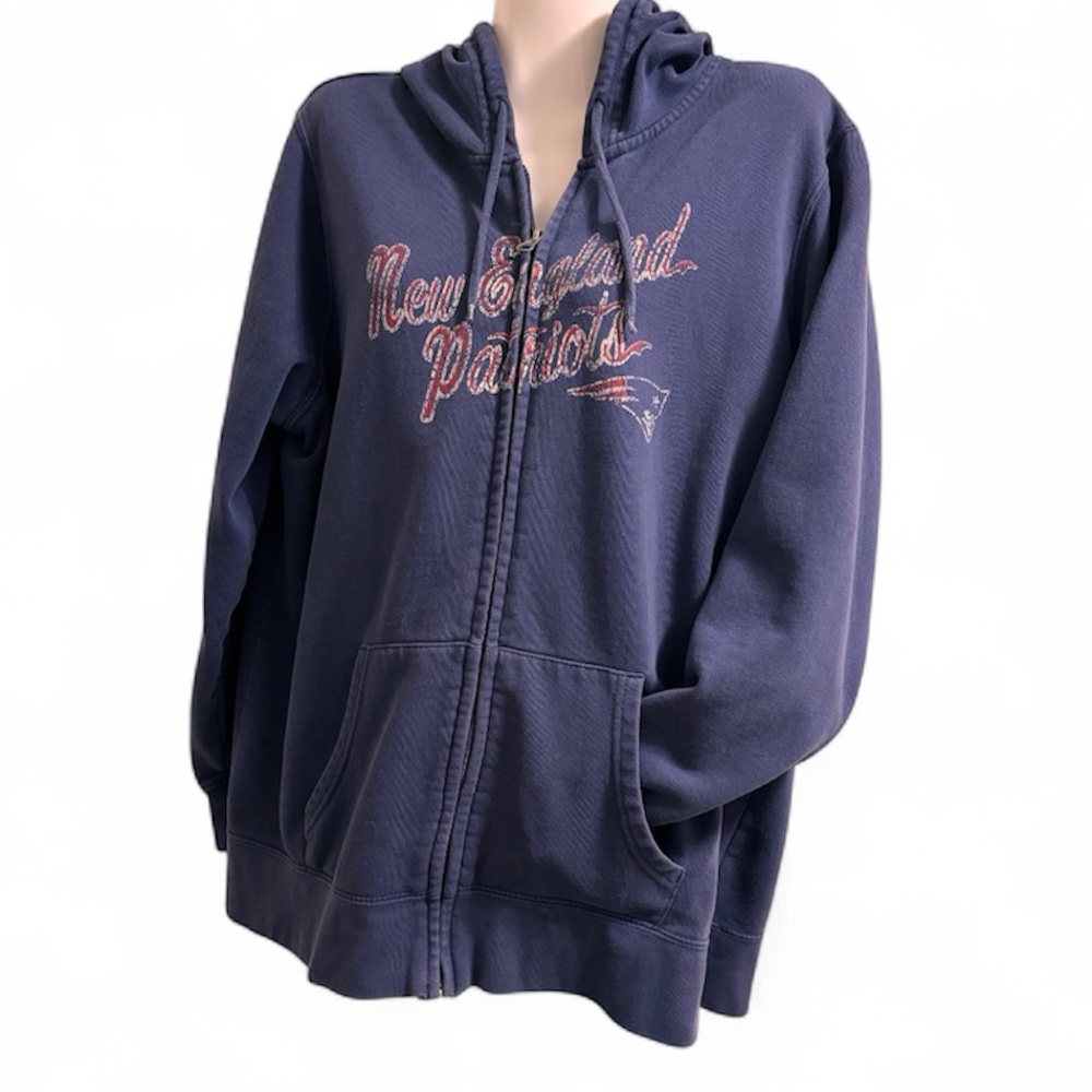 NFL Team Apparel New England Patriots Full Zip Hoodie, Size XXL Women’s Jacket